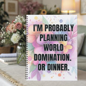 Funny Quote Playful Watercolor Floral Notitieboek