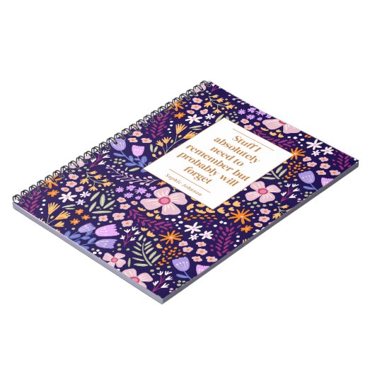 Funny Quote Remember To Do Floral Personalized Notitieboek (Linkerzijde)