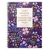 Funny Quote Remember To Do Floral Personalized Notitieboek (Voorkant)