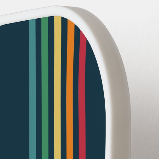 Funny Quote Retro Rainbow Stripe Script Name Pickleball Paddle (Links Detail)