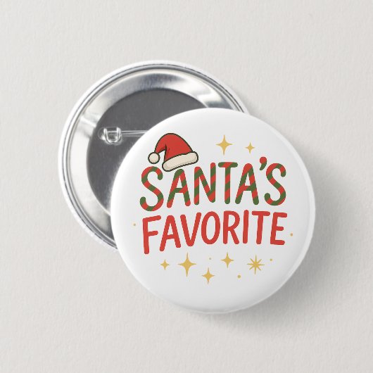 Funny Quote Santa’s Favorite Christmas Humor Ronde Button 5,7 Cm (Voorkant /achterkant)