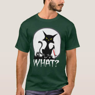 Funny Quote Scary Cat Moon Night Halloween T-shirt