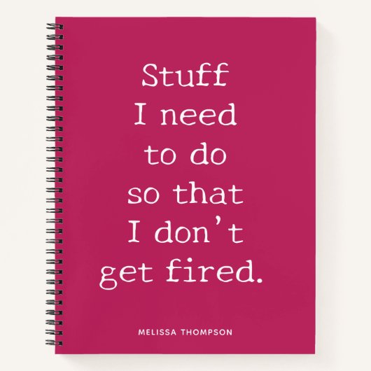 Funny Quote Stuff om veilig te worden Notitieboek (Voorkant)