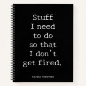 Funny Quote Stuff om veilig te worden Notitieboek (Voorkant)