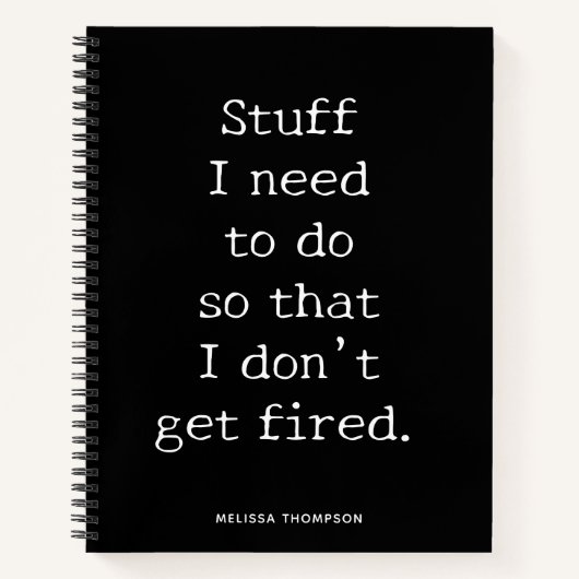 Funny Quote Stuff om veilig te worden Notitieboek (Voorkant)