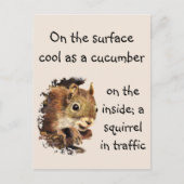 Funny Quote Surface Cool Inside Squirrel Briefkaart (Voorkant)