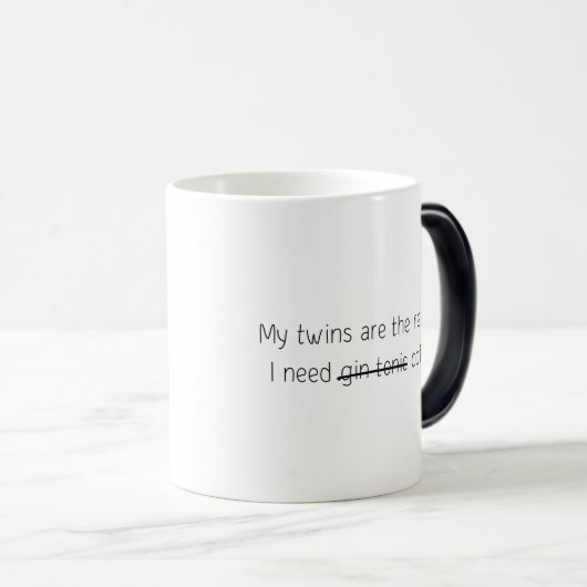 Funny Quote Trendy Gift Coffee Mok Twins Gin Tonic (Voorkant rechts)