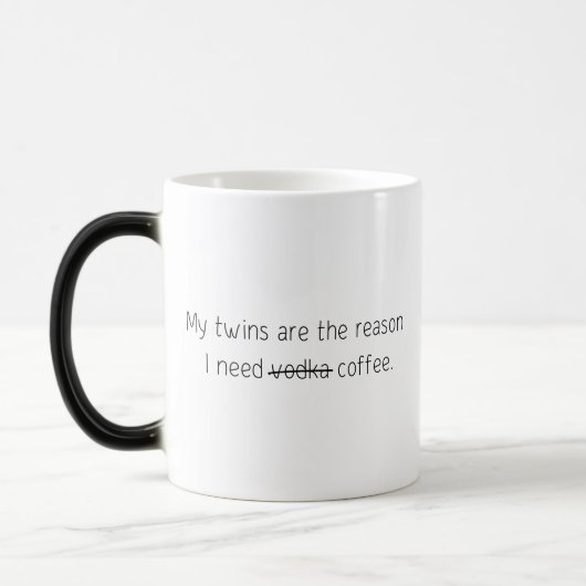 Funny Quote Trendy Gift Coffee Mok Twins wodka (Links)