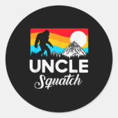Funny Quote Uncle Bigfoot Squatch Ronde Sticker (Voorkant)