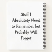Funny Quote voor Forgetful People Notitieboek (Achterkant)