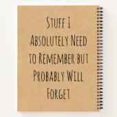 Funny Quote voor Forgetful People Notitieboek (Achterkant)