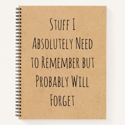 Funny Quote voor Forgetful People Notitieboek (Voorkant)