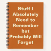 Funny Quote voor Forgetful People Notitieboek (Voorkant)