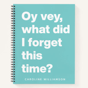 Funny Quote voor vergeetachtige mensen Oy Vey Name Notitieboek