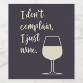 Funny Quote voor Wine Lover Moms Wijn Etiket (Enkel label)