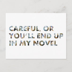 Funny Quote Voorzichtig, of eindig in roman (w gez Briefkaart