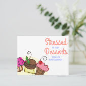 Funny Quote White Illustrated Desserts Briefkaart (Staand voorkant)