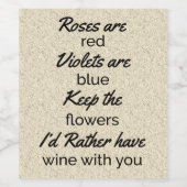 Funny Quote Wine Bottle Labels (verpakking van 6) Wijn Etiket (Enkel label)