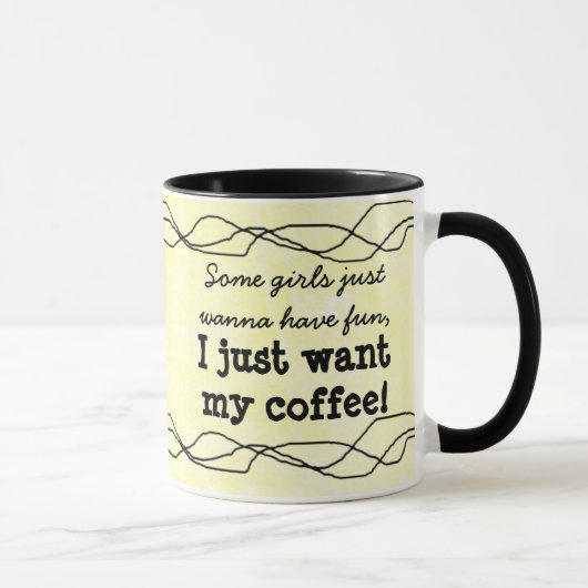 Funny Quote Women's Yellow Coffee Mok (Rechts)