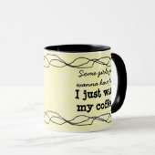 Funny Quote Women's Yellow Coffee Mok (Voorkant rechts)
