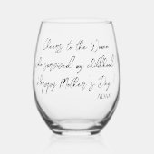 Funny Quotes Moederdag Gift Script Modern Wijnglas Zonder Voet (Voorkant)