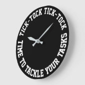 Funny Quotes Motivatie Zwart Ronde Wandklok (Hoek)