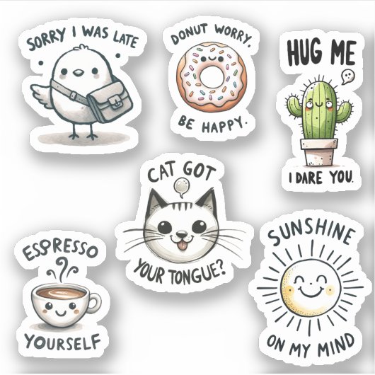 Funny Quotes Scrapbooking Schattige Notitieboek St Sticker (Voorkant)