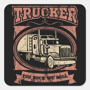 FUNNY QUOTES Trucker Gift Truck Driver Stage Vierkante Sticker