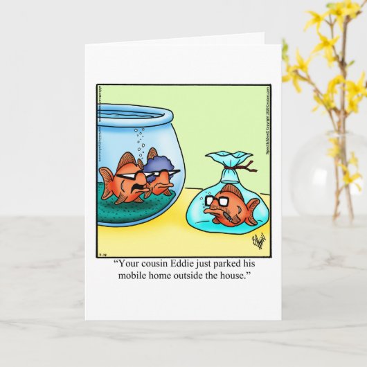 Funny R.V. Camper Humor Wenskaart Kaart (Gele Bloem)