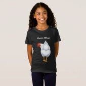 Funny Raad eens wat Chicken Butt White Hen T-shirt (Voorkant volledig)
