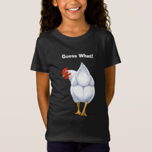 Funny Raad eens wat Chicken Butt White Hen T-shirt