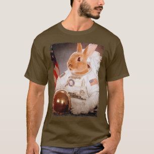 Funny Rabbit Astronaut Moon Space Mission Animal A T-shirt