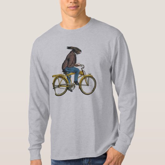 Funny Rabbit Bicycle Cycling Sports T-Shirt (Voorkant)