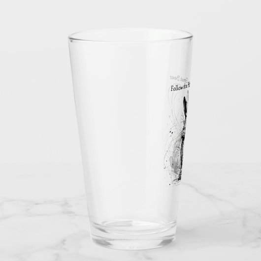 Funny Rabbit Black White Ink Gepersonaliseerd Glas (Rechts)