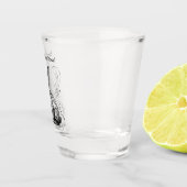 Funny Rabbit Black White Ink Gepersonaliseerd Shot Glas (Rechts)