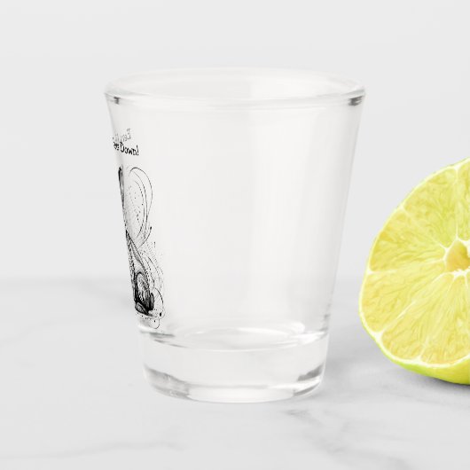 Funny Rabbit Black White Ink Gepersonaliseerd Shot Glas (Rechts)