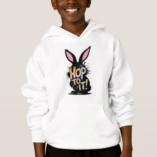 Funny Rabbit Boys’ Hoodie (Voorkant)