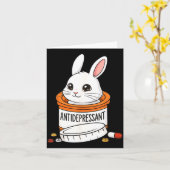 Funny Rabbit Bunny Anti Depressant Zoo Boys Girls  Kaart (Gele Bloem)