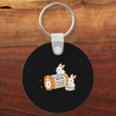 Funny Rabbit Bunny Anti Depressant Zoo Boys Girls Sleutelhanger (Voorkant)