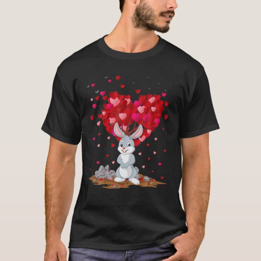 Funny Rabbit Bunny Dierenvriend Bunny Valentijnse T-shirt (Voorkant)
