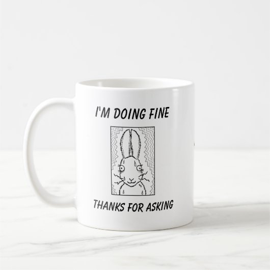 Funny Rabbit Cartoon Koffiemok (Links)