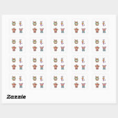 Funny Rabbit Doodle Art Style 4 Pack Stickers (Vel)