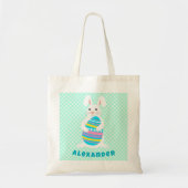 Funny Rabbit Easter Egg Hunt gepersonaliseerd Tote Bag (Voorkant)