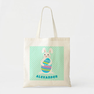 Funny Rabbit Easter Egg Hunt gepersonaliseerd Tote Bag