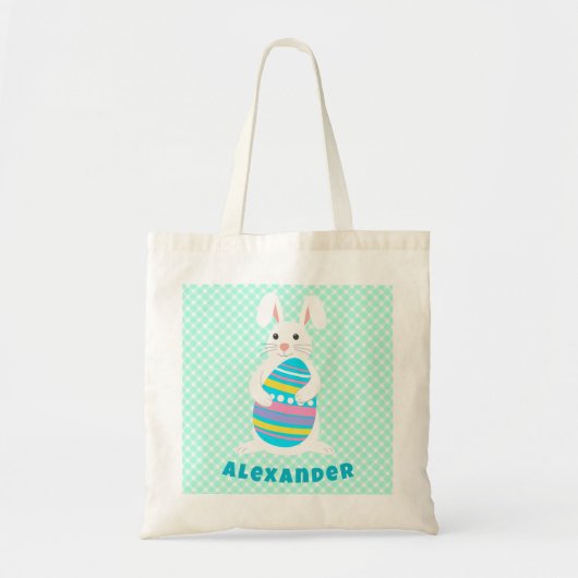 Funny Rabbit Easter Egg Hunt gepersonaliseerd Tote Bag (Voorkant)