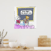 Funny Rabbit Grammar Police Poster (Keuken)