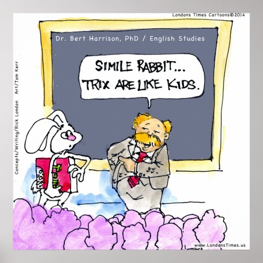 Funny Rabbit Grammar Police Poster (Voorkant)