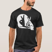 Funny Rabbit hand shadow projection bunny hare pop T-shirt (Voorkant)