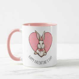 Funny  Rabbit Heart Custom Valentijnsdag Mok