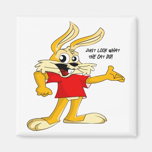Funny Rabbit Humor Magnet (Voorkant)